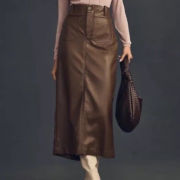 The Colette Faux-Leather Maxi Skirt by Maeve - Picture 1 of 15